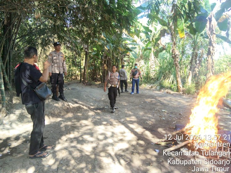 Gerak Cepat Tindak Laporan Warga, Polsek Tulangan Musnahkan Arena Sabung Ayam
